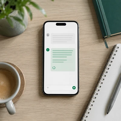 Chatfenster eines KI-Assistenten mit einer Antwort